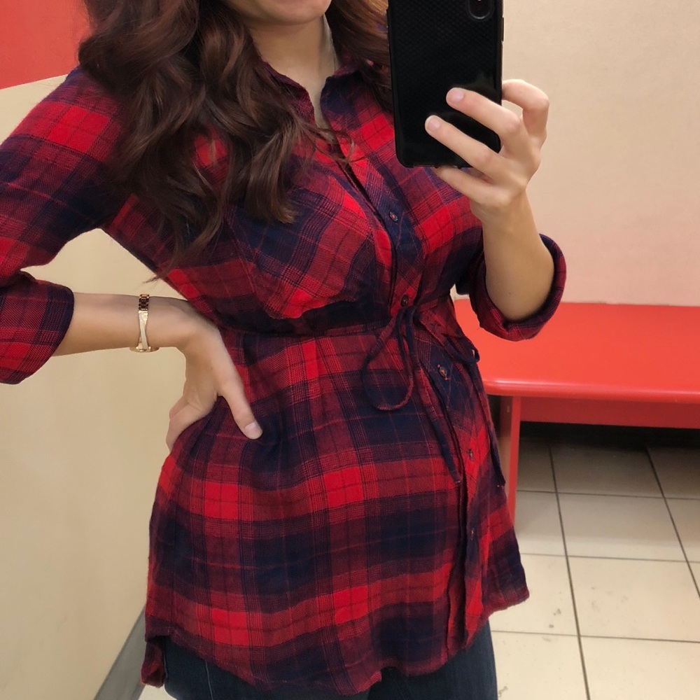 Motherhood Maternity Red Flannel